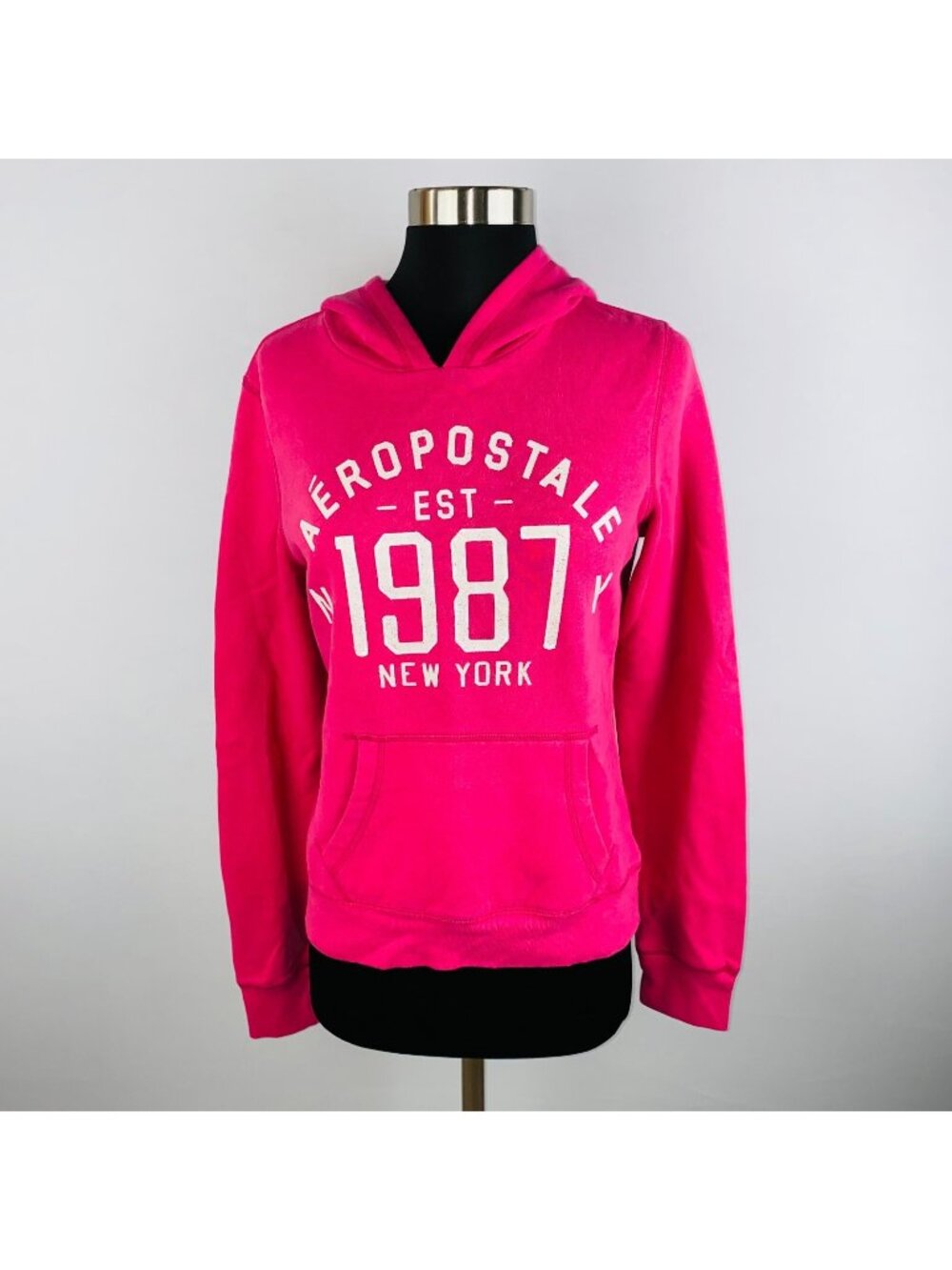 Aeropostale Pink Established 1987 New York Pink Hooded Long Sleeve Sweatshirt M